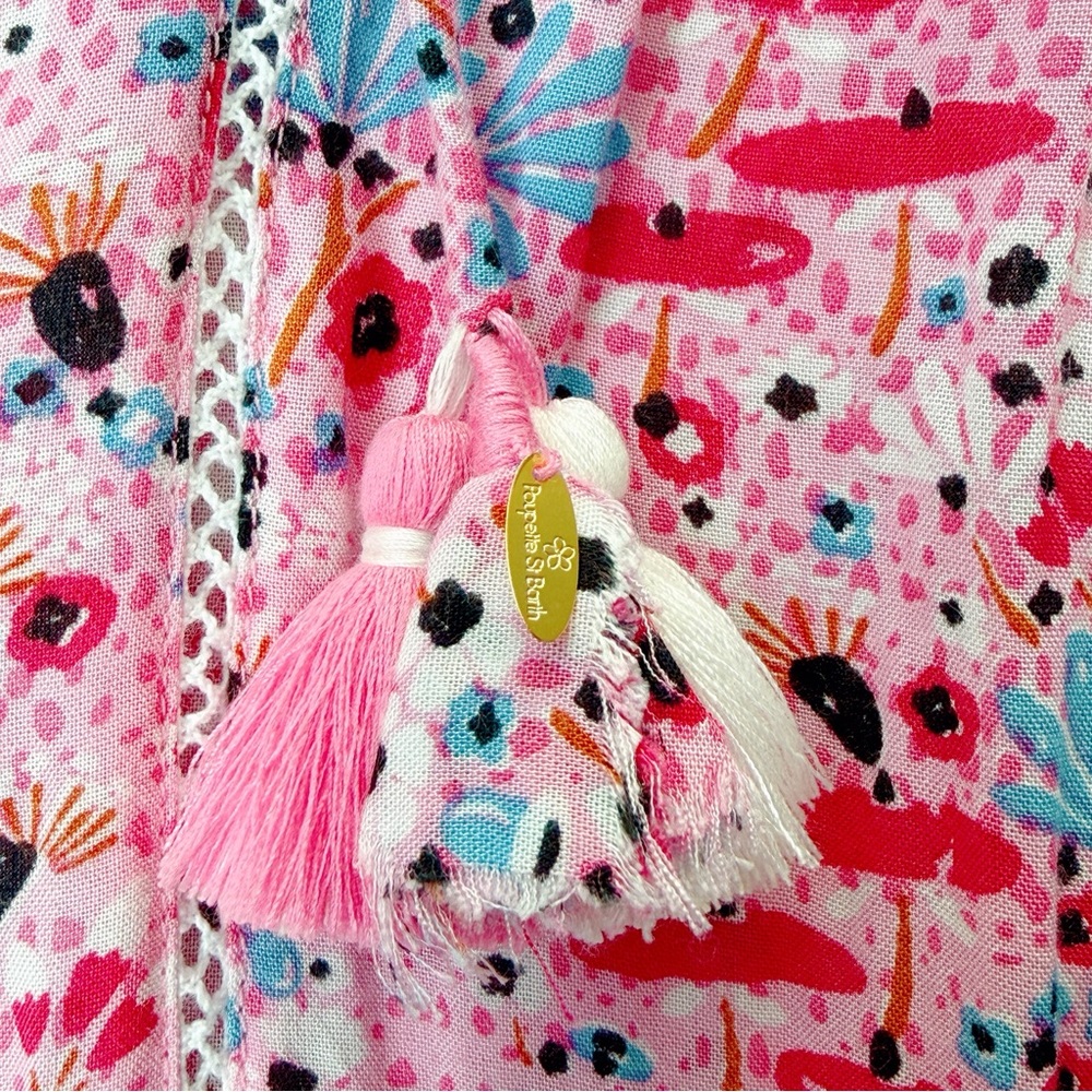 Poupette St. Barth Resortwear Pink Floral Clara Mini Dress